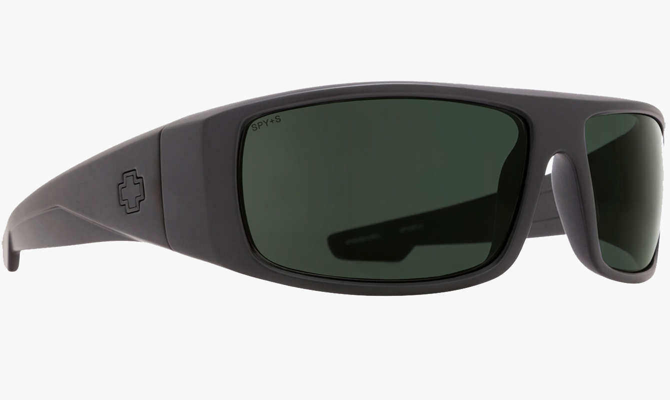 SPY Logan Matte Black with Happy Gray Green Polarized Lenses
