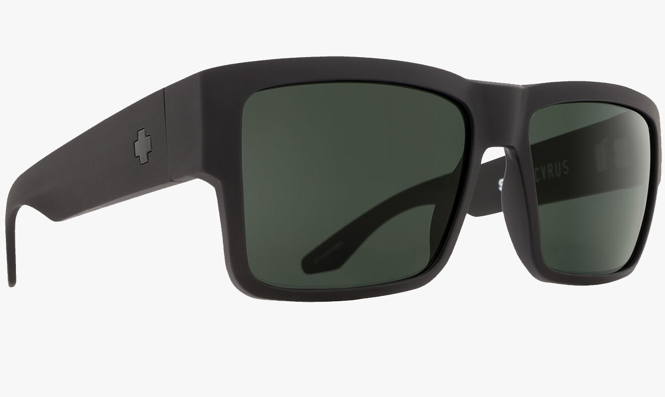 SPY Cyrus Matte Black with Happy Gray Green Polar Lenses