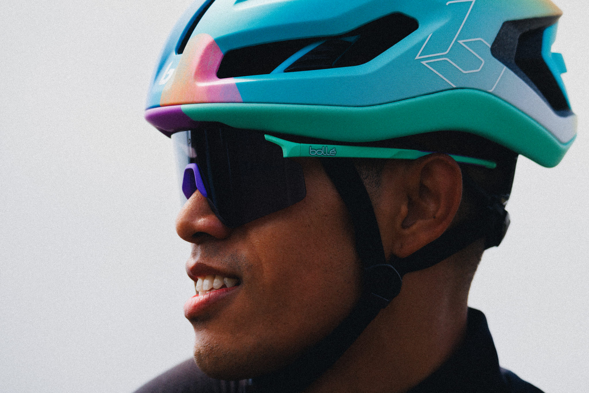 Casque de vélo Bollé porté en conditions réelles